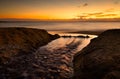 The beach at Stoupa Royalty Free Stock Photo