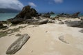 Beach with stratified calcarenite on Lord Howe Island Royalty Free Stock Photo