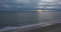 Beach stroll at Myrtle Beach at sunrise Royalty Free Stock Photo