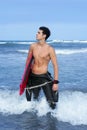 Beach summer beach portrait of young surfer Royalty Free Stock Photo