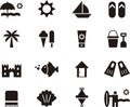 Beach and summer icon set Royalty Free Stock Photo