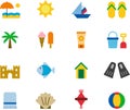 Beach and summer icon set Royalty Free Stock Photo