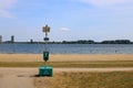 Beach in the summer at the innerland lake Zevenhuizerplas at Oud-Verlaat