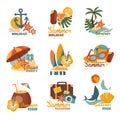 Beach And Summer Labels Set Royalty Free Stock Photo