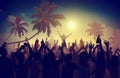 Beach Summer Music Concert Outdoors Recreational Pursuit Concept Royalty Free Stock Photo