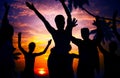 Beach Summer Party Enjoyment Happiness Youth Culture Concept Royalty Free Stock Photo