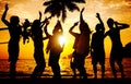 Beach Summer Party Enjoyment Happiness Youth Culture Concept Royalty Free Stock Photo