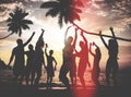 Beach Summer Party Enjoyment Happiness Youth Culture Concept Royalty Free Stock Photo