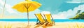 Beach summer umbrella. Beach summer couple on isla Royalty Free Stock Photo