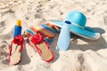 Beach and sun accessories Royalty Free Stock Photo