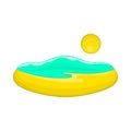 Beach and sun icon, cartoon style Royalty Free Stock Photo