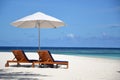 Beach Sun Lounges Royalty Free Stock Photo