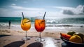 beach sun relaxation cocktails tropical high contrast generative AI