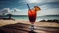 beach sun relaxation cocktails tropical high contrast three generative AI