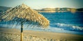 Beach with sun umbrellas beach umbrella - vocation concept