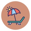 Beach, sunbathe Vector Icon which can easily edit Royalty Free Stock Photo