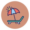 Beach, sunbathe Vector Icon which can easily edit