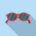 Beach sunglasses icon flat vector. Safety insurance