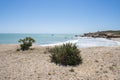 Beach on a sunny day. Mediterranean coast, sea. Alcossebre, Valencia Spain.