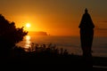 Beach sunrise in Japan, Chiba, Land of the rising sun, Hebara beach is famous for being one of the first places to see the sun ris Royalty Free Stock Photo