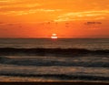 Beach sunrise in Japan, Chiba, Land of the rising sun, Hebara beach is famous for being one of the first places to see the sun ris Royalty Free Stock Photo