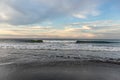 Beach sunrise sky at Costa del Sol, El Salvador, Central America. Pacific Ocean.