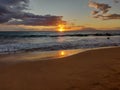 Beach sunset Hawaiian Maui Royalty Free Stock Photo