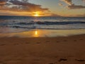 Beach sunset Hawaiian Maui Royalty Free Stock Photo