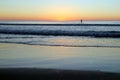 Beach Sunset with Paddler Royalty Free Stock Photo