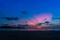 Beach and sunset silhouette