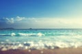 Beach in sunset time, tilt shift soft effect Royalty Free Stock Photo