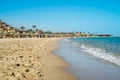 Beach in sunset time.White sand, blue sky and ocean. Summer vacation. sea vacation. travel concept Royalty Free Stock Photo