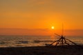 Beach Sunset with Trees Braches Royalty Free Stock Photo