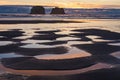 Beach Sunset Views. Twin Rocks at Rockaway Beach, Oregon during beautiful summer sunset Pacific ocean Royalty Free Stock Photo