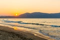 Beach on sunset in village Kavros in Crete island, Greece. Magical turquoise waters, lagoons.