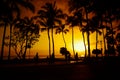 Beach sunset at Waikiki