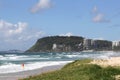 Sandy beach of Surfers Paradise,Gold Coast,Australia Royalty Free Stock Photo