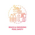 Beach and swimming pool safety concept icon