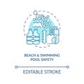 Beach and swimming pool safety concept icon