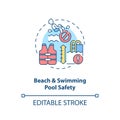 Beach and swimming pool safety concept icon