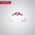 Beach Table Flat Icon. Recliner Vector Element Can Be Used For Recliner, Beach, Table Design Concept.