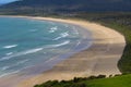 Coast of New Zealand. The beach of Tautuku Bay from Florence Hill Lookout, The Catlins, South Island, New Zealand