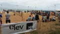 Beach Tennis players at Beach Praia da costa, beautiful sand and sea, at Vila Velha Royalty Free Stock Photo