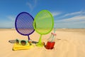 Beach tennis game Royalty Free Stock Photo