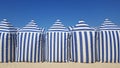 Beach tents and blue sky Royalty Free Stock Photo