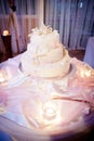 Beach Theme Wedding Cake with Starfish and Shells Royalty Free Stock Photo