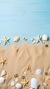 Beach themed background in portrait mode with copy space - stock picture backdrop