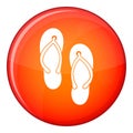 Beach thongs icon, flat style