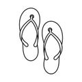 Beach thongs icon, outline style