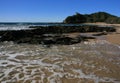 Beach tide coming in